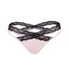 Rose Pink Low-Waist Lace Bow Sexy Breathable Panties