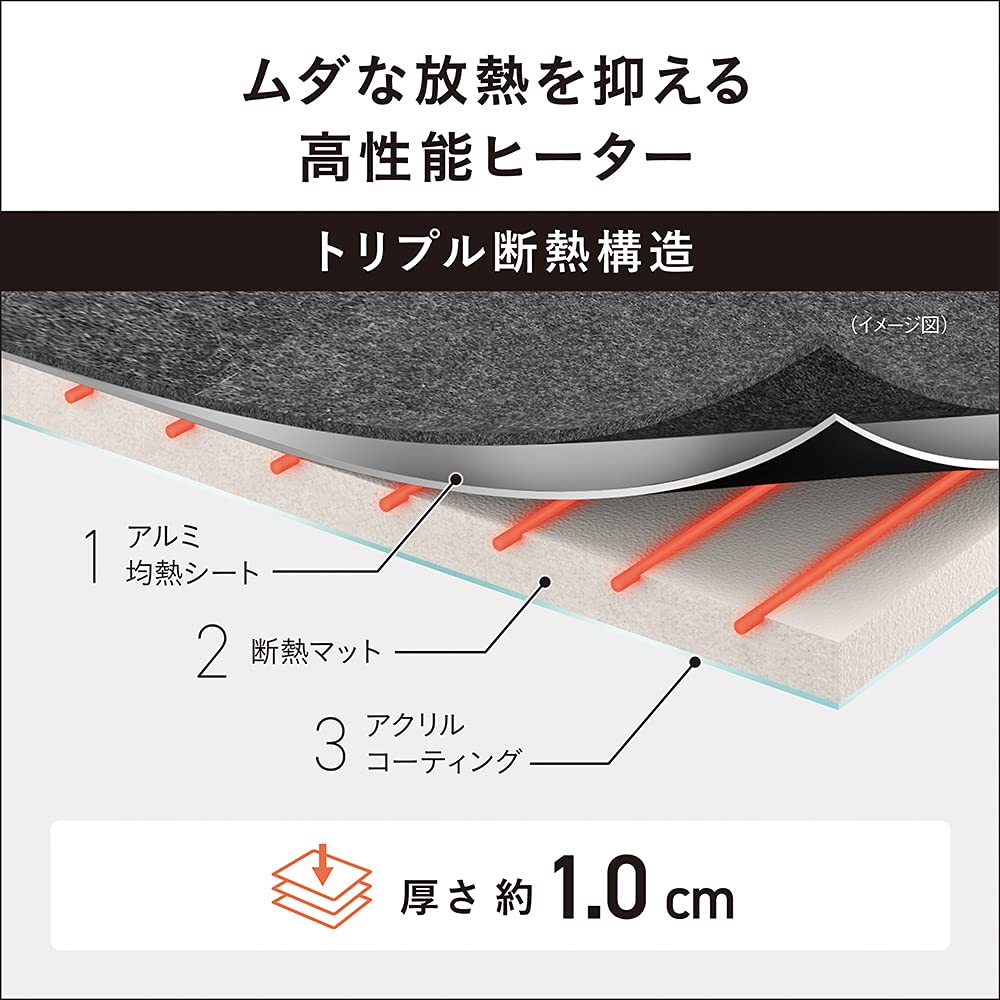 Panasonic Hot Carpet Set with Changeable Cover 3 Tatami Equivalent Black ~ DC-3HAB10-K
