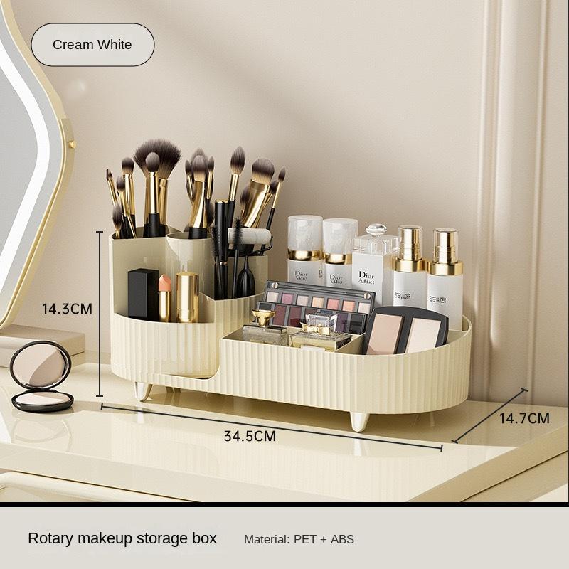 

1 шт. Элегантный вращающийся на 360° органайзер для макияжа: Универсальный, Стильный и Простой в Использовании для Любой Комнаты - Не Требуется Установка