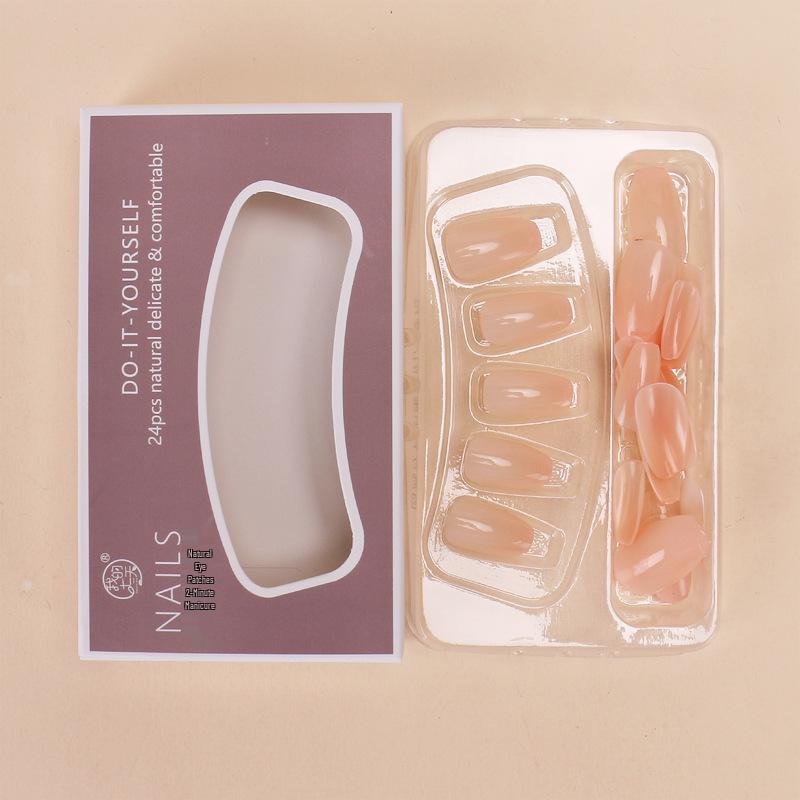 Europäische und amerikanische Gradient Pfirsichblüten Ballett Kurze Nagelspitzen