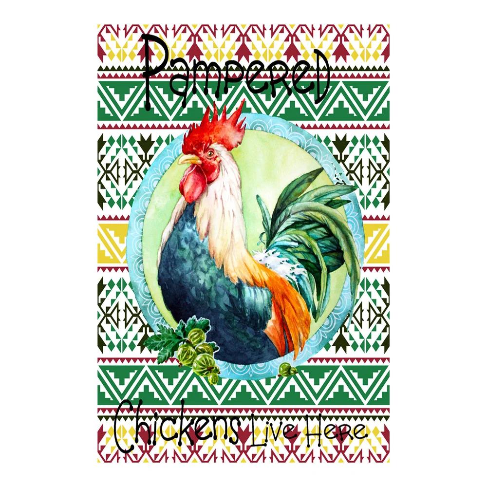 Vintage Chicken Metal Poster Tin Sign Rooster Hen Retro Plaque Plate Farmhouse Farm Wall Decor Retro Metal Poster Plaque