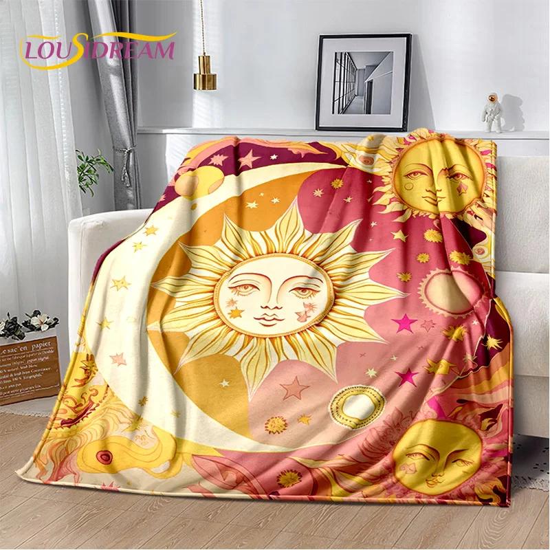 Sun Moon Mandala Magic Witchcraft Tarot Blanket,Soft Throw Blanket for Home Bedroom Bed Sofa Picnic Travel Office Cover Gift Kid