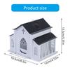 Church Shape Metal Solar Bird Feeders with Light Outdoor Hanging Church Birds Feeders Large Capacity Decorative