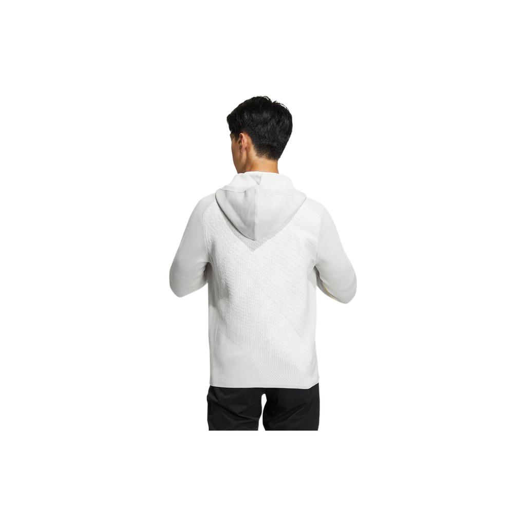 adidas Primeknit Jacke mit gestickten Streifen und Reißverschluss-Kapuze Herren Oberbekleidung Weiß HG4130