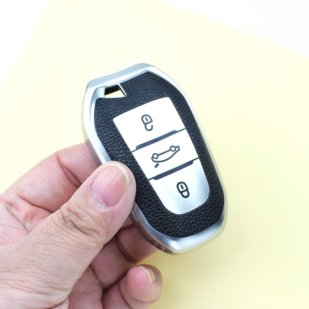 Auto Keyless Leather TPU Shell Fob Holder Car Remote Key Case Cover For Peugeot 3008 4008 5008 308 408 508 2008 Citroen C4 C5 X7