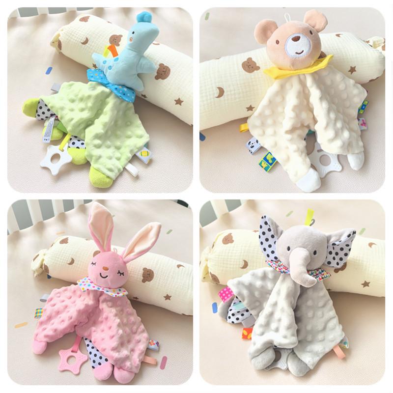 Funnyzoo Baby Animal Soothing Toy & Blanket with Teether and Rattle Bib