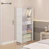 Xiyin Dustproof Wardrobe and Bookshelf Storage Cabinet Combination for Home Bedroom