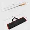 8Pcs Stainless Steels Wide Flat Skewers 17inch Long Kabob Skewers with Wood Handle BBQ Barbecue Skewers Flat Stick