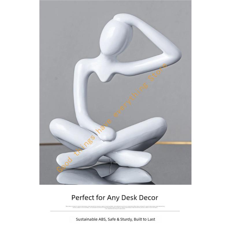 Abstract Figurine Sculpture Modern Art Homes Decors Plastic Statue for Living Room or Office Bookshelf Display 55KF