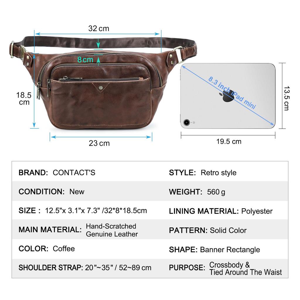 Pánské brašny z pravé kůže KONTAKT Vysoce kvalitní brašny do pasu Telefon Kapsa Pánské Tašky přes rameno Pánské Cestovní tašky