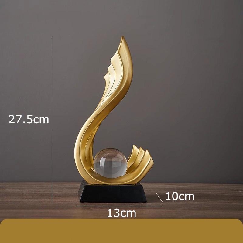 Minimalist Golden Swan Creative Abstract Ornaments Valentine's Day Gift Desk Decoration Swan Sculpture Home Decor Accessories