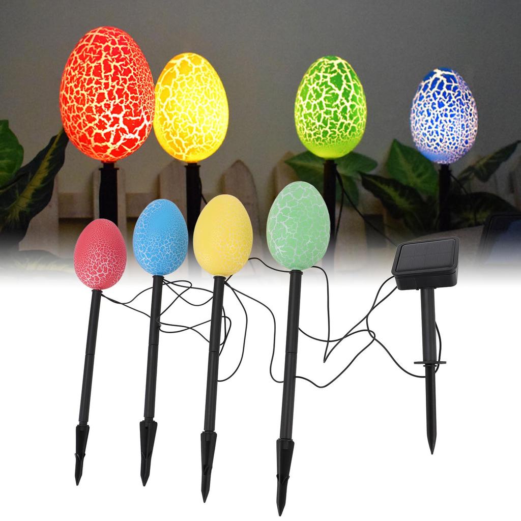 Colorful Egg Solar Light Cracked Eggs Ground Stake Decorative Light for Outdoor Garden Courtyard