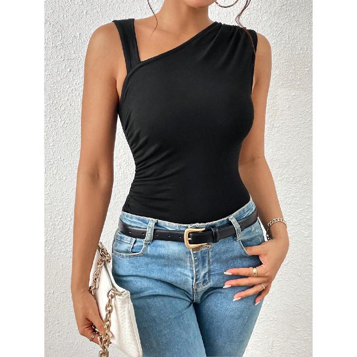 New Summer Casual Temperament Slim Fit Sexy Vest T-Shirt Sleeveless Suspender Versatile Top Strapless Women