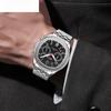 Steel Band Quartz Watch, Fashionable Multifunctional Chronograph Quartz Watch, Casual Men's Watch