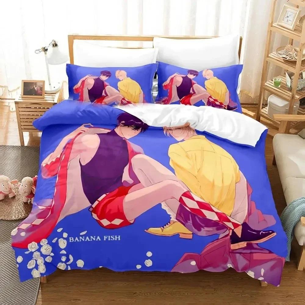 Anime Banana Fish Bettwäsche-Set Bettbezug Bettset Bettbezug Kissenbezug Bettdecke King Queen Size Jungen Erwachsene Bettwäsche-Set