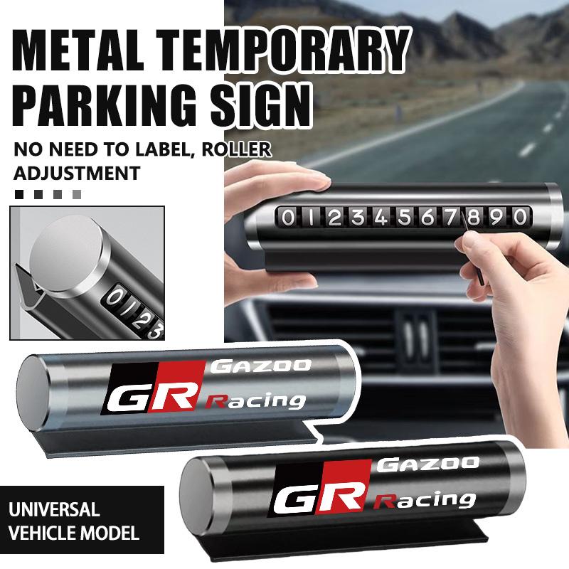 For Toyota 1PCS Metal Car Temporary Parking Card Phone JHEYD7 Number Card Accessories Crown Corolla YARIS L Auris C-HR Hilux Vios Rav4