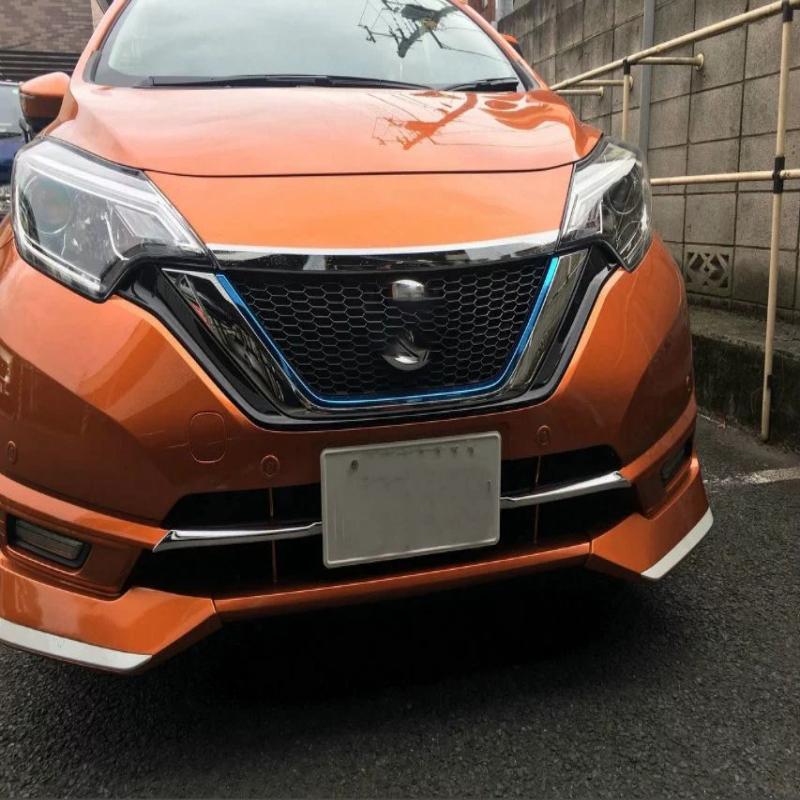 For Nissan Note E12 E-power 2016- ABS chrome Front Grille Grill Hood Engine Cover Trim Exterior decoration Car Accessories