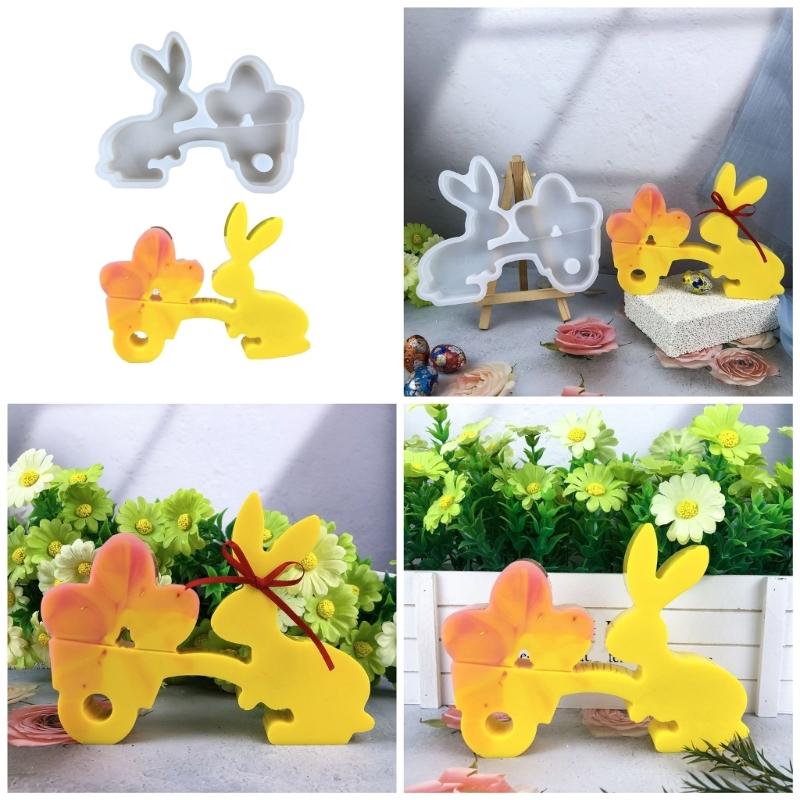 Rabbit And Eggs Ornaments Mould Sturdy Silicone Rabbit Eggs Decoration Mold For Repeated Use In Ornament Crafts