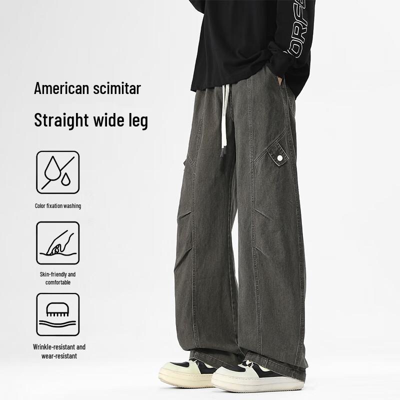 

VUUG Men s American Workwear Loose Fit Bent Knife Cargo Pants 4XL