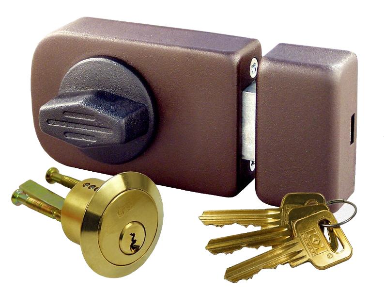 Minos Surface-Mounted Lock With 50Mm Brown Cylinder - Mp Zn Mi5Br