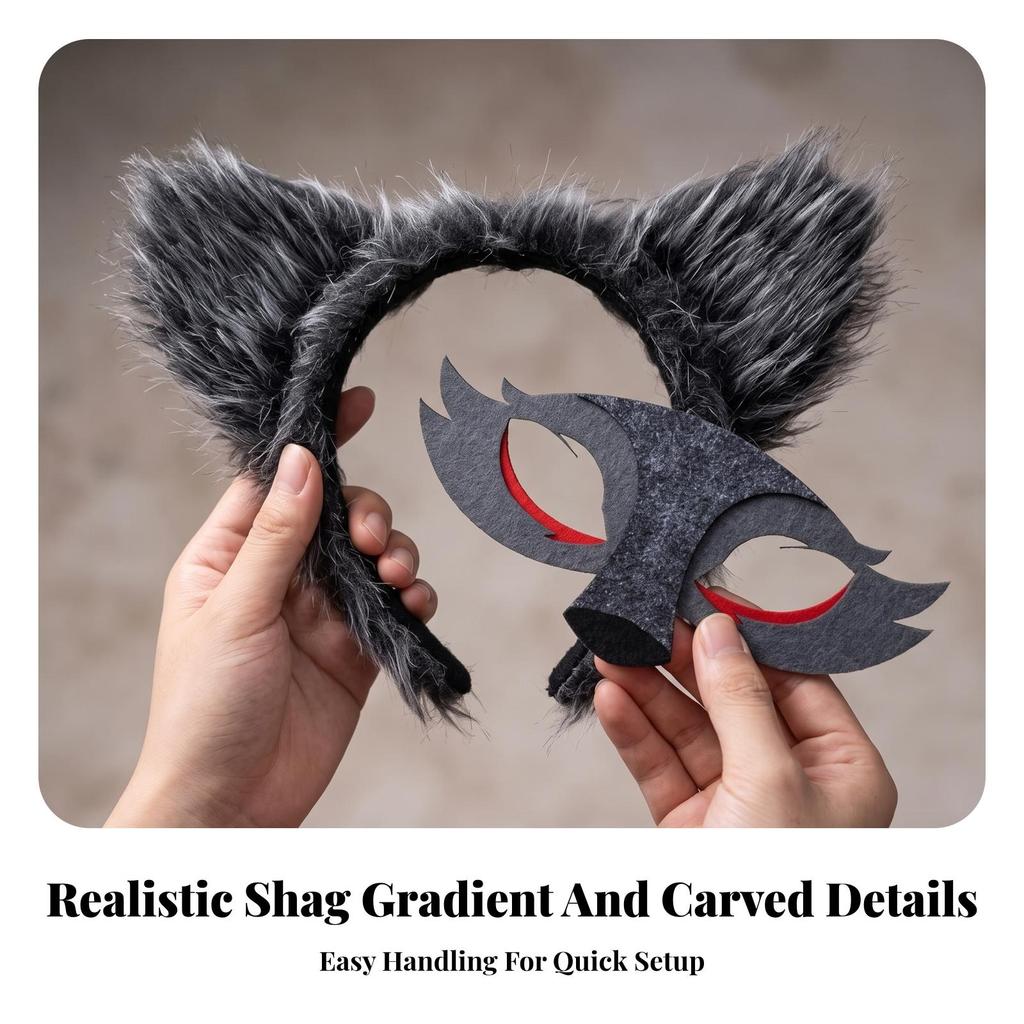 Wolf Costume Accessory Set Soft Comfortable for Cosplayers
