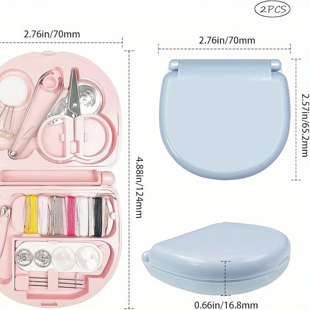 Nordic Style Mini Sewing Box Portable Small Sewing Kit Multi Functional Sewing Tools Combination Set Home Travel Sewing Supplies