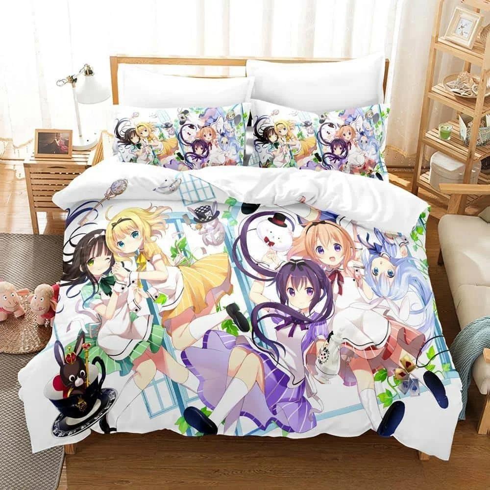 3D Print Anime Is the Order a Rabbit Bedding Set Single Twin Full Queen King Size Bed Set Adult Kid Bedroom Duvet Cover Sets