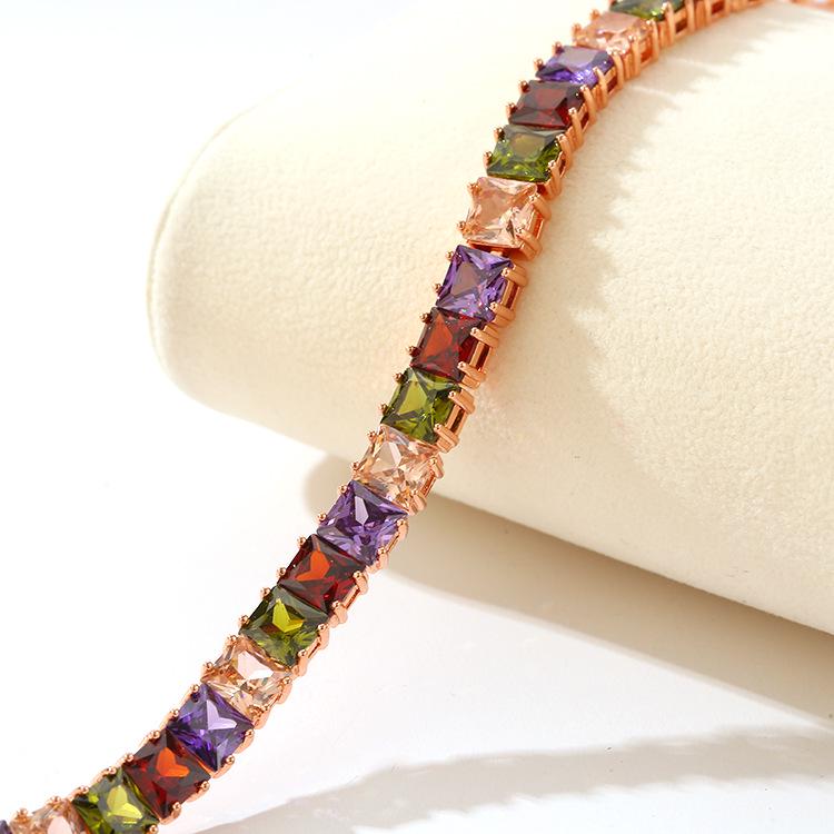 European and American Style Wish Trendy Jewelry, The New Popular Exquisite Square Diamond AAA Zircon Bracelet Geometric 2026