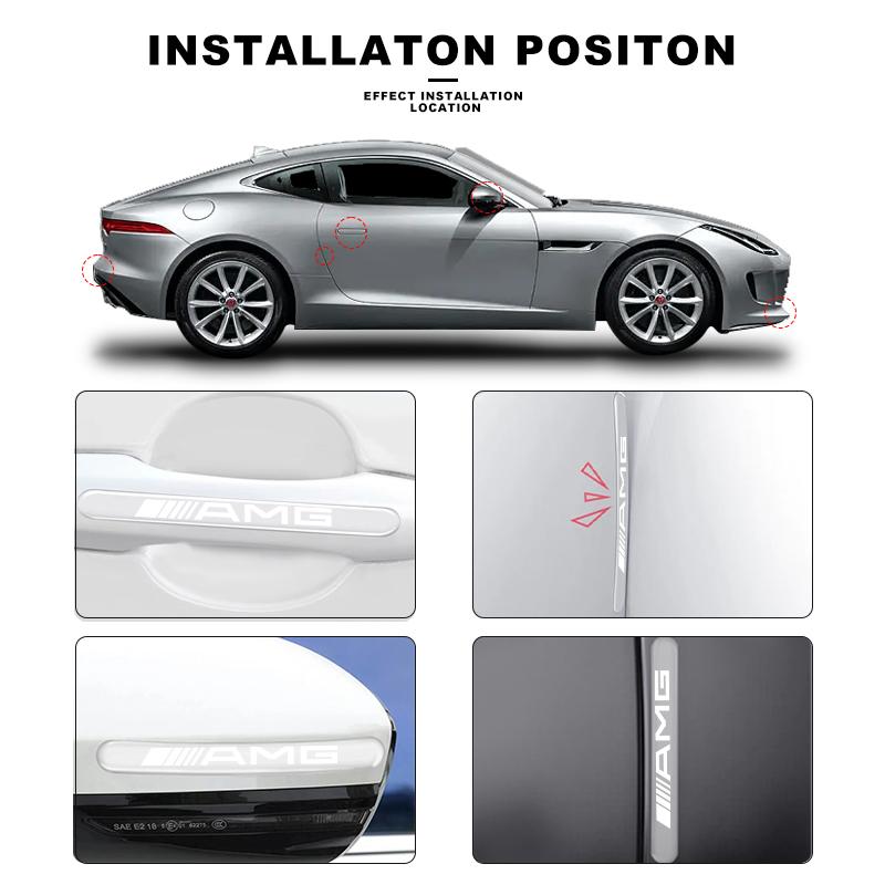 For Mercedes-Benz amg C500 C200 C300 A B C E GLA CLA GLK GL ML GLE Car Sticker Door Handle Protective Film with Car Door Sill Protector Stickers
