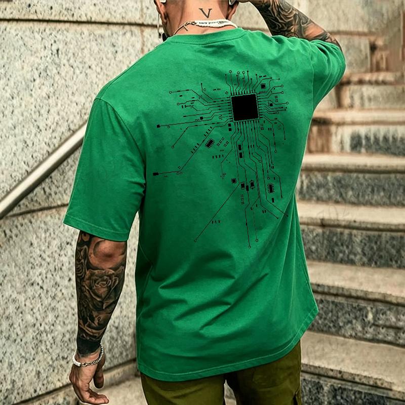 Unisex Oversized T Shirt Cpu Chip Graphic Tees Electronic Engineer Programmer Geek Print Short Sleeve Casual Streetwear Couple Tops