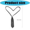 Decorative Adjustable Rhinestone Necktie Double Layer Ribbon Bow Ties Black Tassel Black Necktie Business Suit