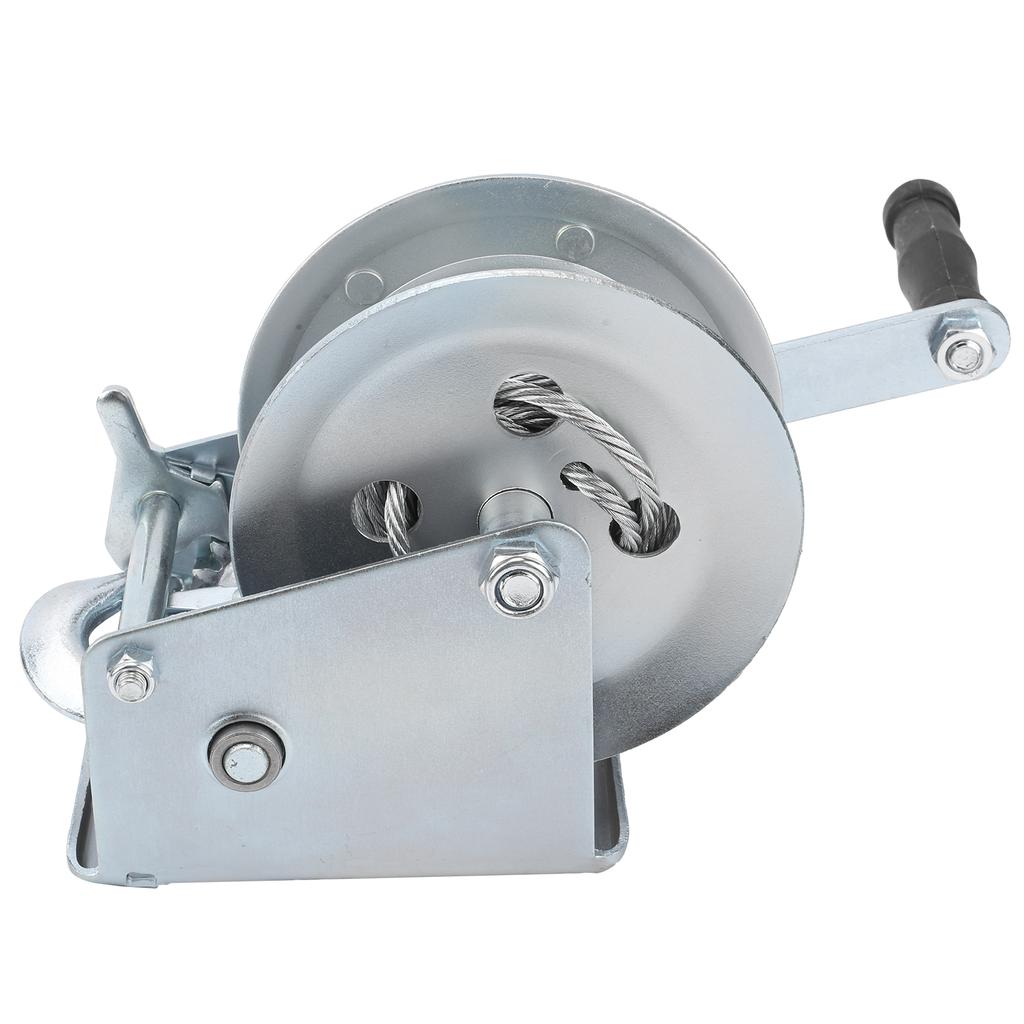 Troliu manual cu autoblocare, cu manivelă, pentru sarcini mari, cu cârlig de ridicare, 1600 lbs