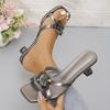 Fashion Women Sandals 2025 Summer Fashion Design Low Heel Shoes Metal Buckle Casual Outdoor Beach Slippers Women Shoes Zapatos Mujer