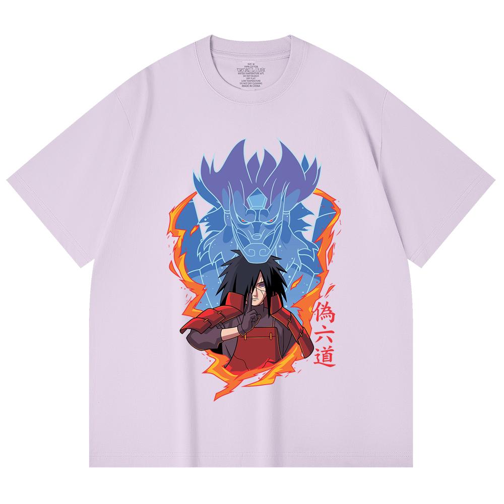 230 Gsm 100% Cotton Naruto V13 Madara Print Unisex Heavy Cotton T Shirt