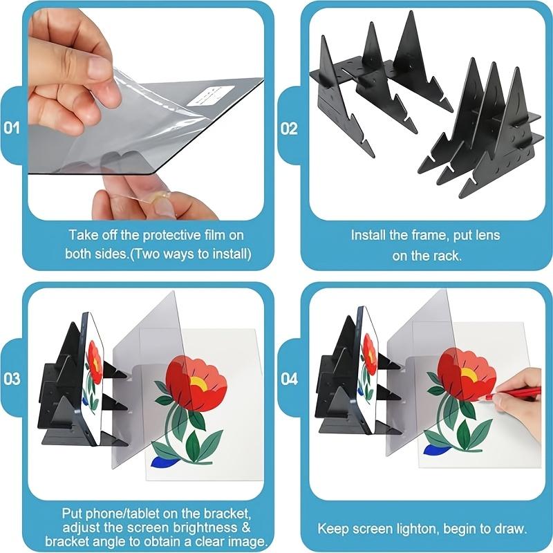1pc Portable Optical Drawing Tablet Plastic Image Tracking Board with Adjustable Stand for Beginner Sketchers Art Easel