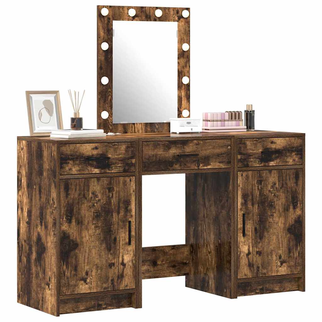 Makeup Table with Storage Brown 50 x 41 x 135 cm Engineered Wood