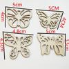 Eco-friendly Handmade Raw Wood Butterfly Buttons - DIY Jewelry Accessories in Multiple Styles