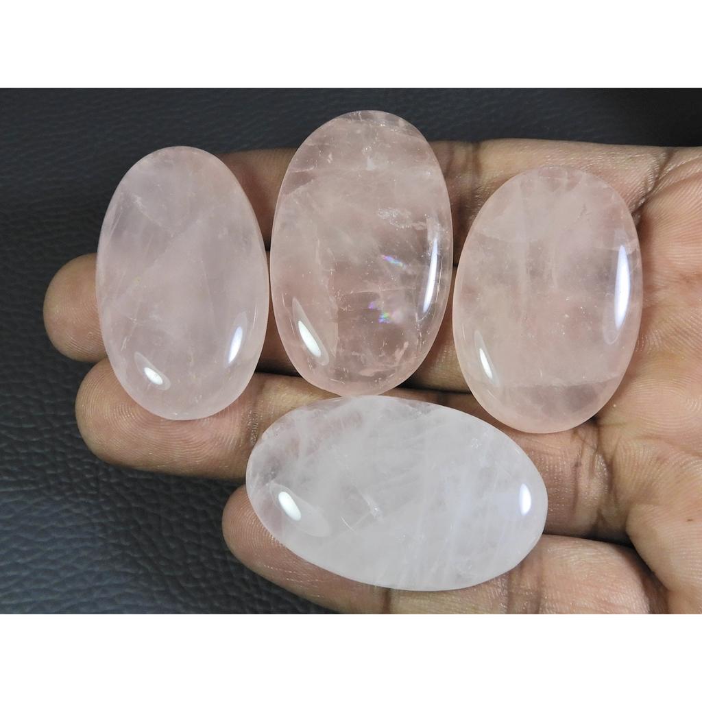 4Pcs Natural Baby Pink Rose Quartz Mix Cabochon Loose Gemstone Lot 291Cts. A-756