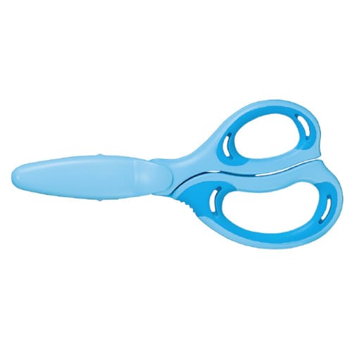 KOKUYO Scissors for Children Right Hand Aero Fit Sakusa Glueless Blade Blue Hasa-P270B