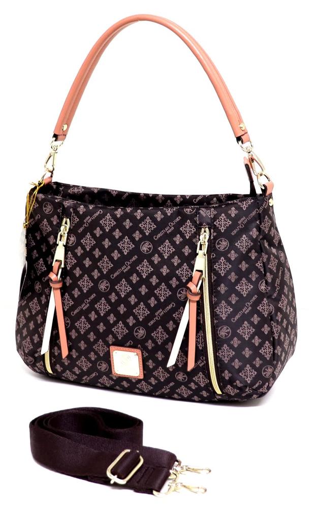 Jacquard Multifunctional Shoulder Bag [Christian Olivier] Water-repellent 2-way 38-7702 (chocolat)