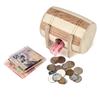(Nikita) Wooden Pigg Y Bank Safe Money Box Savings Wine Barrel Wood Carving Handmade