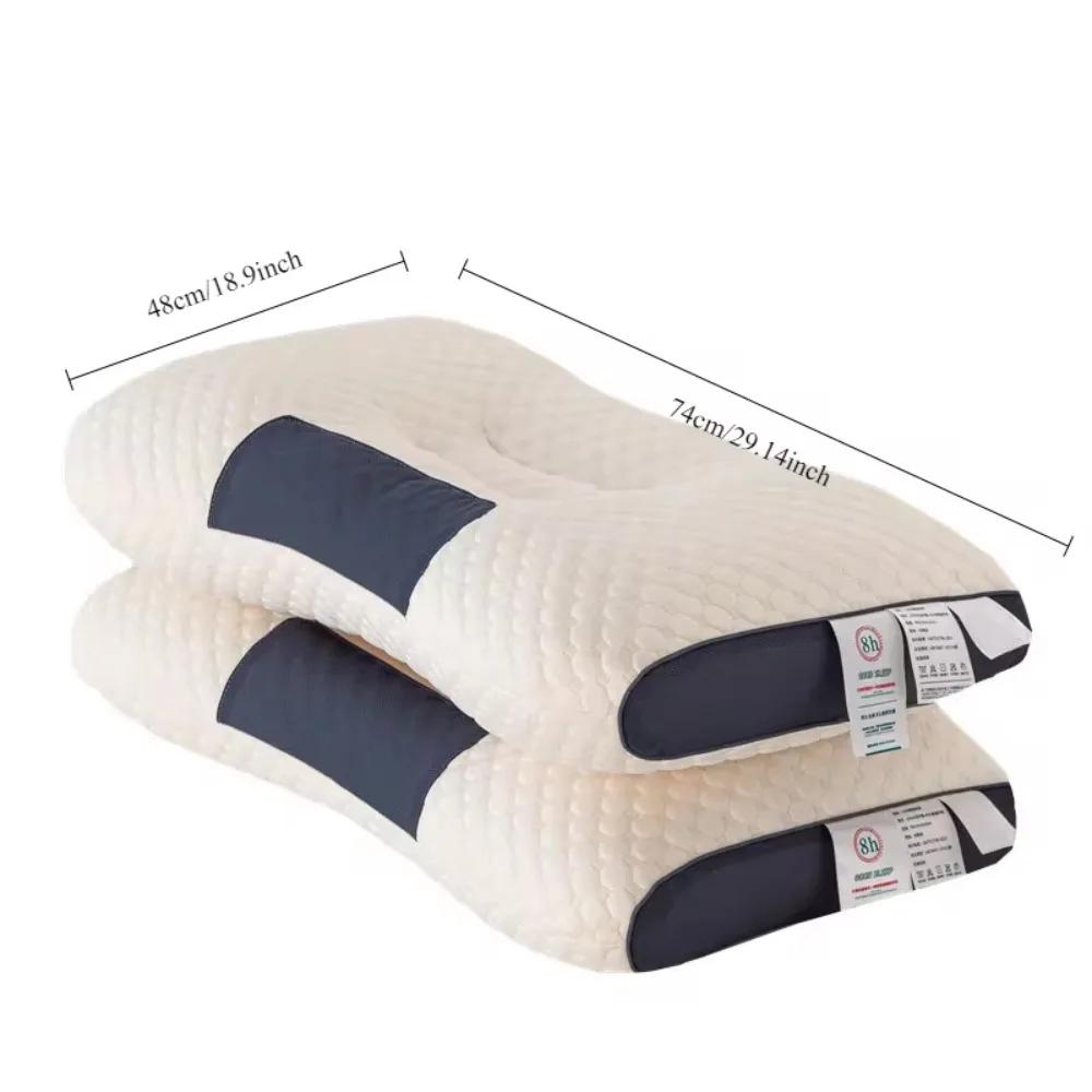 1pc Neck Protection Pillow SPA Massage Non Collapsible Knitted Cotton Pillow Core Adult Pair Hotel Accommodation Household