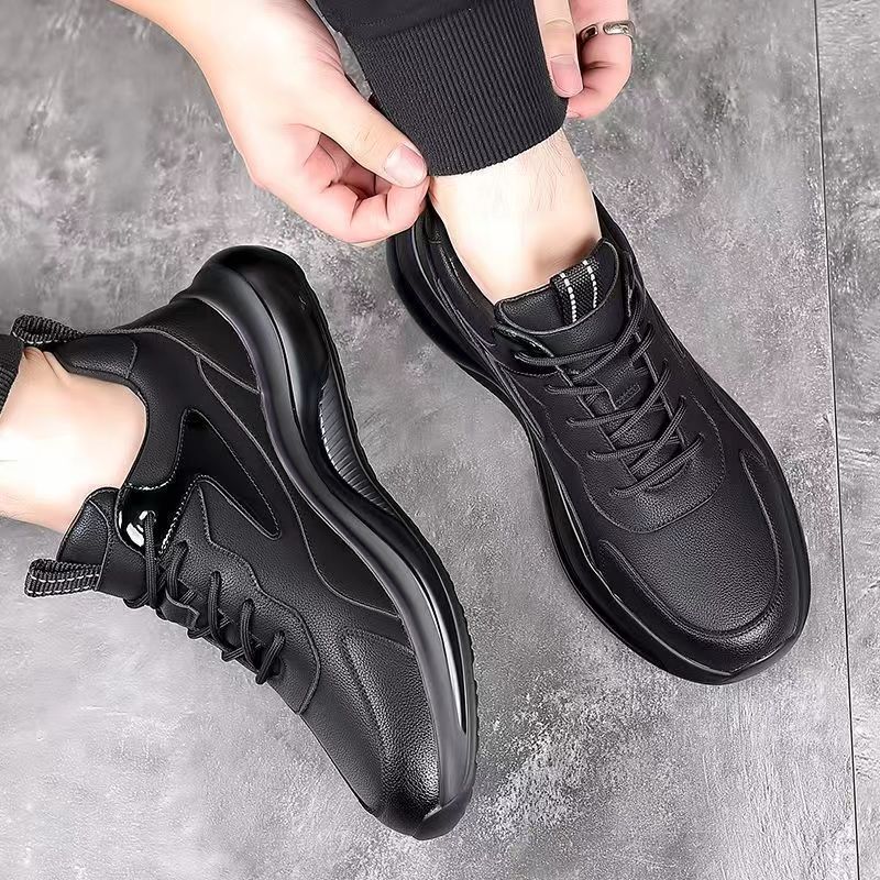 Fashion Size 38-45 Men Leather Casual Sports Shoes Spring Autumn New Fashion Running Outdoor Men Lightweight Casual Leather Sports Shoes