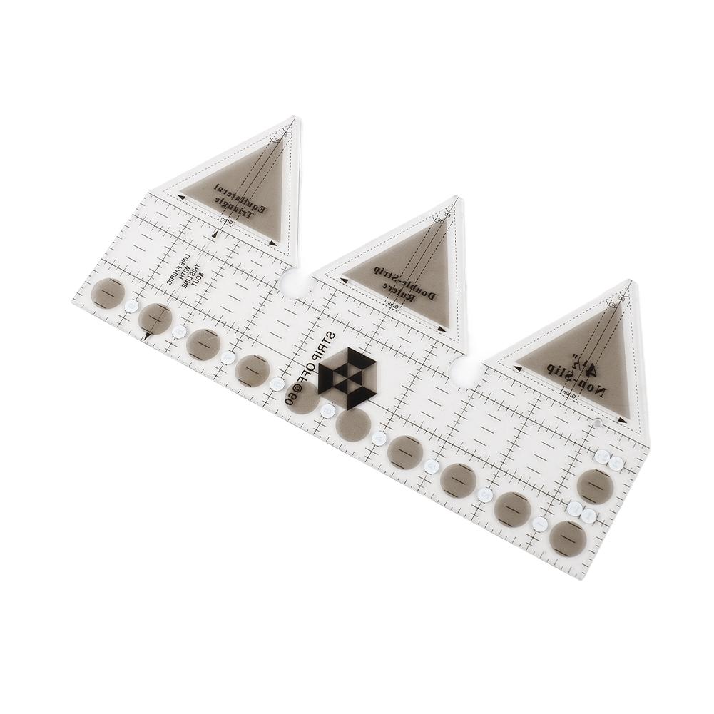 Ruler Grids 456090 Degree Double Strip Ruler Transparent Acrylic Non Slip Quarter Triangle