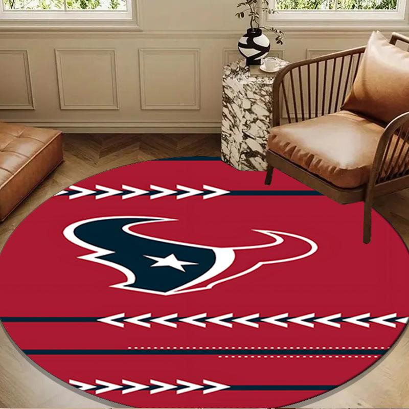 Houston-Texans Artwork Round Mat, Anti-slip Circle Carpet Chair Rug For livingroom,Bedroom, Doormat Home Decor Gift Christmas Gifts