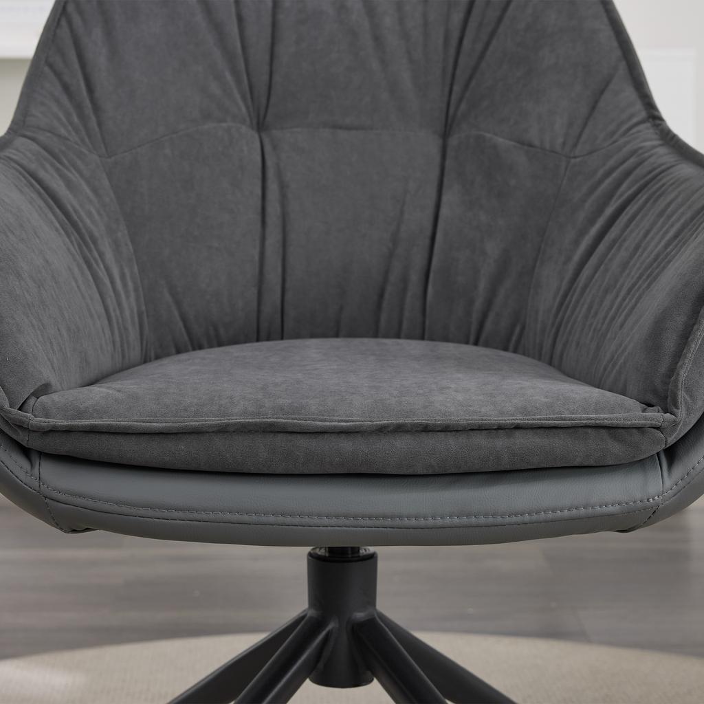 Household Office Chair, Faux Leather Armchair, Deep-Seat Vanity Chair – Ideal for Living Room & Bedroom