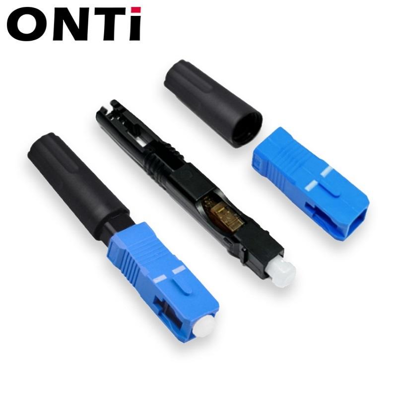 ONTi SC Optic Fiber Fast Connector UPC/APC Embedded Fiber Optic Connector Quick Connector Cold FTTH SC Single Mode Adapter