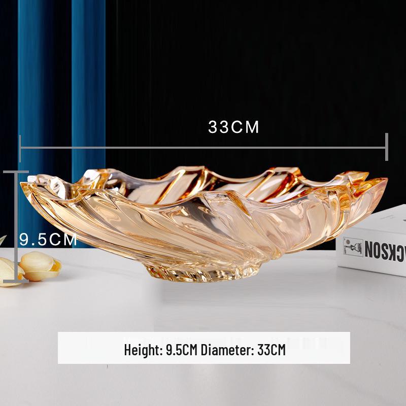 Velká křišťálová skleněná mísa na ovoce a svačinu v evropském stylu pro domácí obývací pokojový konferenční stolek