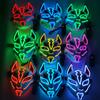 Black Ghost LED Sound-Control Mask - Luminous V Shape Halloween Prop