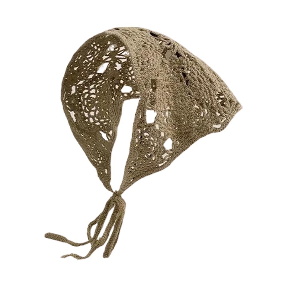 2026 Gestrickter Hohl-Dreieck-Haarschal Stirnband Damen Mädchen Gestrickte Blumenstirnbänder Sommer Reise Literarisches Foto Kopfschmuck